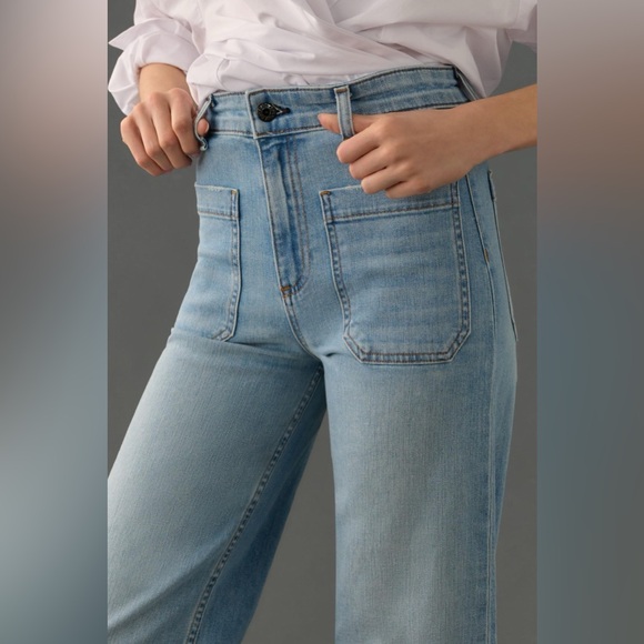 NWT - ASKK NY - Sailor High-Rise Crop Wide-Leg Jeans - Water Street - 29 - Picture 3 of 7